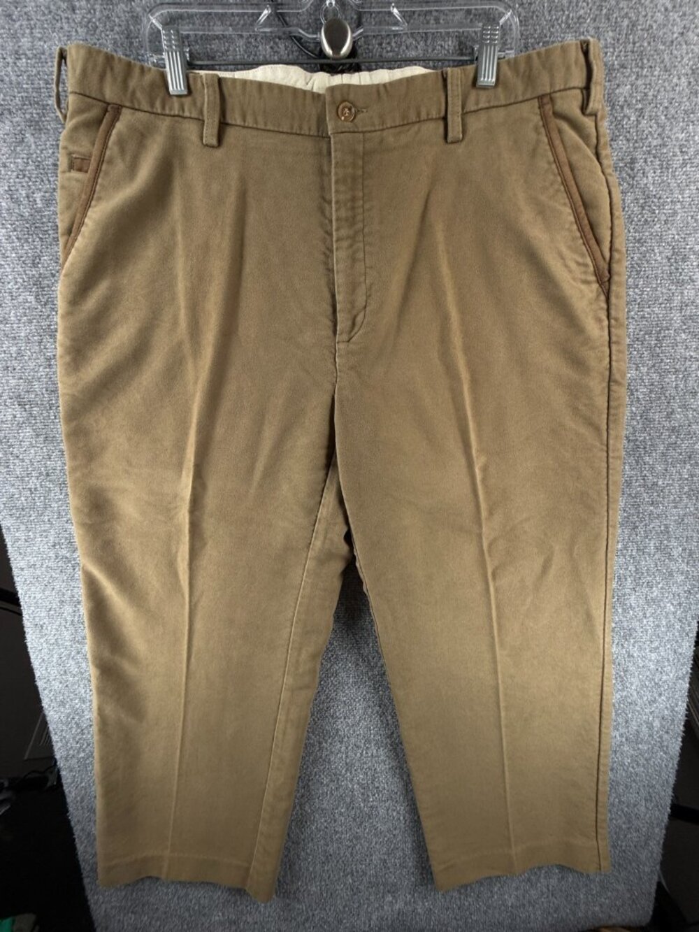 Orvis Moleskin Soft Chamois Pants Men Outdoors Brown Beige 40 Cotton ACTL 38X28
